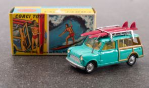 Corgi No. 485 Surfing with BMC Mini Countryman with standing surfer figure ,