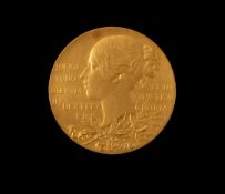 A gold Victorian Golden Jubilee medallion, Royal Mint 1897 issue, 55mm, 91.5g.