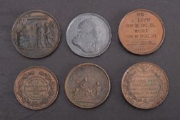 A Death of Caroline medal 40mm (Dassier), with a Gerard Avdran medal,