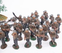 Lone Star and similar. A collection of various plastic WWII Theatre soldiers in two boxes.