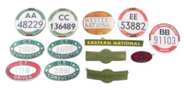 Three 'Eastern National' enamel cap badges,