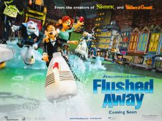 Four British quad film posters, 'Spongebob Squarepants', ' Flushed Away',