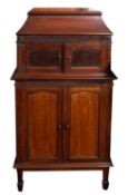A mahogany cased Pathe gramophone.