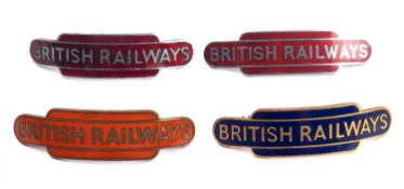 Four BR Enamel totem cap badges by J Gaunt ,