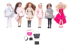 A group of six unboxed Sindy figures in various costumes and accessories.