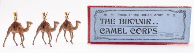 Britains toy soldiers, set 48, The Bikanir Camel Corps, 3 mounted figures,