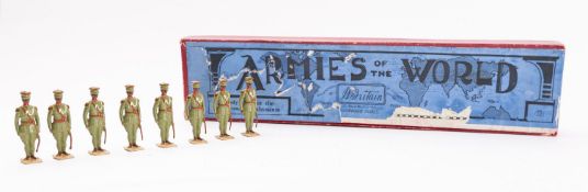 Britains toy soldiers, set 1424, Bodyguard of the Emperor of Abyssinia, 8 figures,