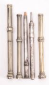 A Victorian combination propelling pen/pencil by John Sheldon, with seal top,