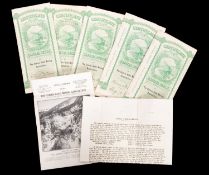 Four share certificates for the Cymric Gold Mining Association, dated for 1908 and 1909.