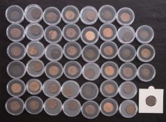 A quantity of bronze farthings, many high grade.