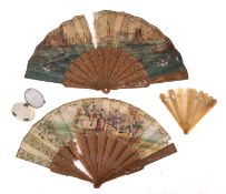 Two late 19th century Italian wooden fans,