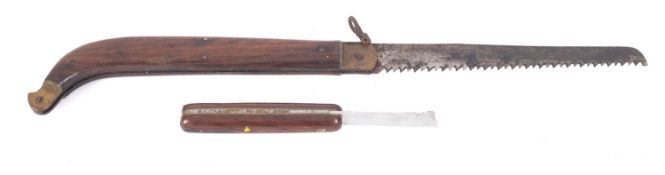 An early 20th century folding saw, maker Whitby, 42xm long,