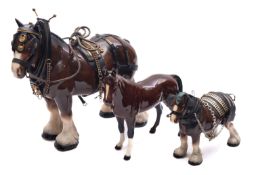 A Melba Ware model of a Shire horse, 29cm high,