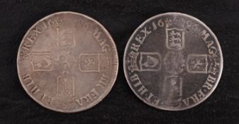 A 1696 William III crown, with another 1696 crown.