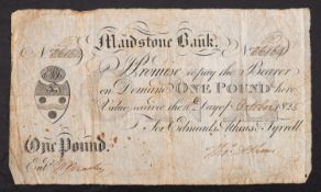 A 1825 Maudstone Bank £1 note.