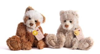 Two Charlie Bears, 'Hot Cross Bun' 40cm high, and 'Porridge' 43cm high.