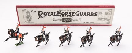 Britains toy soldiers, set 2, Royal Horse Guards (The Blues), 5 mounted figures,