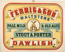 A pair of early 20th century painted and varnished advertising panels for 