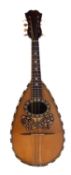 An Italian inlaid rosewood mandolin by Il Globo, mother of pearl butterfly detail with vintage case.
