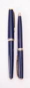 Montblanc, Generation, a blue fountain and ballpoint pen set,