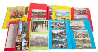 A collection of 20th century postcards in scrapbooks, GB topographical and other subject matter.