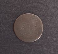An 18th century engraved halfpenny love token (possibly Transportation) date 1779,