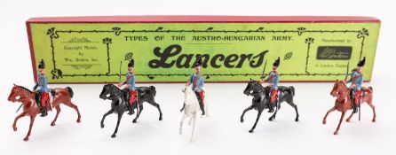 Britains toy soldiers, set 175, Types of the Austro-Hungarian Army: Lancers, 5 mounted figures,