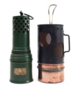 A Wolf Radiator Lamp, over painted green ,