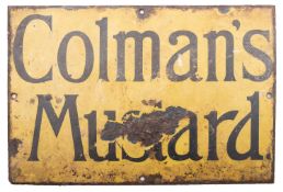 Coleman's mustard, yellow enamel sign, 30.5cm x 20.5cm.