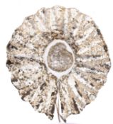 An early 20th century gold sequinned cape, on white cotton, circa 1920s,