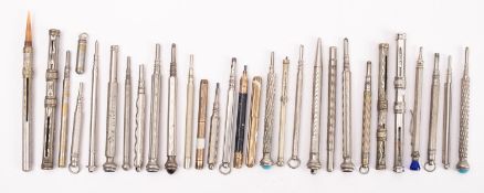 A collection of various early to mid 20th century propelling pencils.