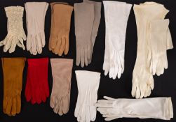 A collection of eighteen pairs of lady's long sleeve evening gloves and others,
