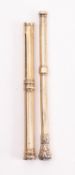 A late Victorian Addison yellow metal propelling pencil with plain seal top,