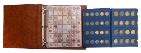 A Sandhill Album containing mixed coins including crowns, 1882, three 1889, 1895 etc.