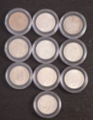 Higher grade half crowns 1940,1941,1942,1943,1944,1945,1946,1947,1948,1949.