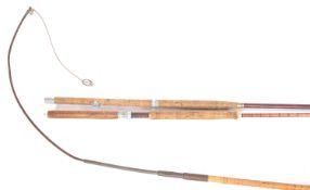 An Alex Martin 'The Thistle' three section split cane rod,