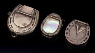 A Victorian silver horseshoe vesta case, maker Hilliard & Thomason, Birmingham 1875,
