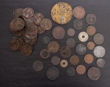 Mixed British copper coins, including George II and III,