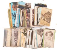 A collection of early 20th century postcards, topography and actors etc.