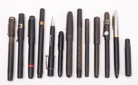 Blackbird (Mabie Todd & Co) and other makers. A group of thirteen\various fountain pens.