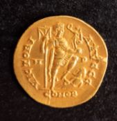 A gold Solidus, Honorius AD 393-423, Milan.