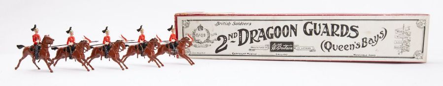 Britains toy soldiers, set 44, 2nd Dragoon Guards, 5 mounted figures,