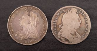 A 1896 LX Crown, with William III Crown (date worn) probably 1695.