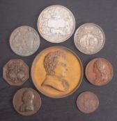 A Dassier medal George II (40mm), with a Due de Berry medal, a Cloris II Royal Horticultural prize,