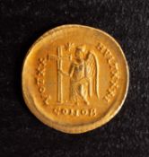 A gold Solidus Eudocia wife of Theodosius II 402-50, approx 4.5g.