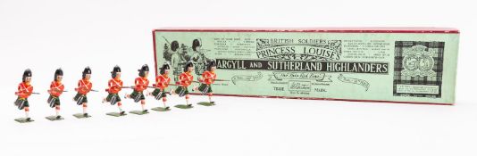 Britains toy soldiers, set 15, Argyll and Sutherland Highlanders, 8 figures,