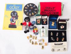 A gold plated Robinson's 'Farewell Golly' lapel badge in case of issue,