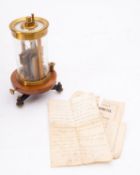 A late 19th century lacquered brass Torsion Galvanometer, Type J G 2, maker Siemens Brothers & Co,