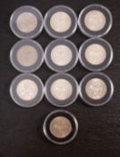 Higher grade Florins 1940,1942,1942,1943,1944,1945,1946,1947,1948,1949.