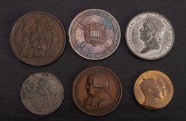 A 1821 George IV coronation white metal medal,